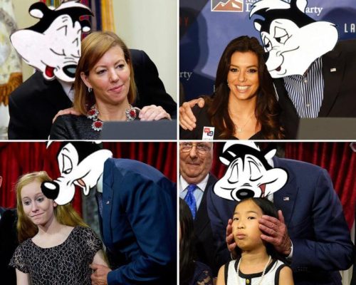 Pepe Le Pew Biden Hair sniffing