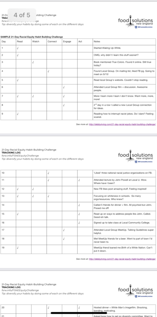 Racial Training Matrix UNH