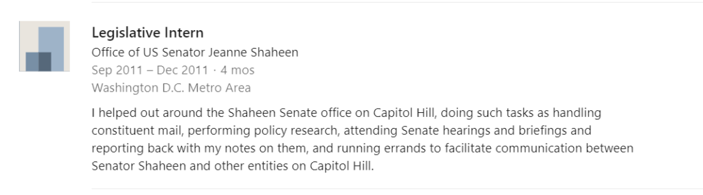 Shaheen Intern Eric Gallager