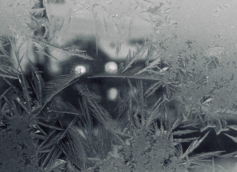 House viewd through frosted window