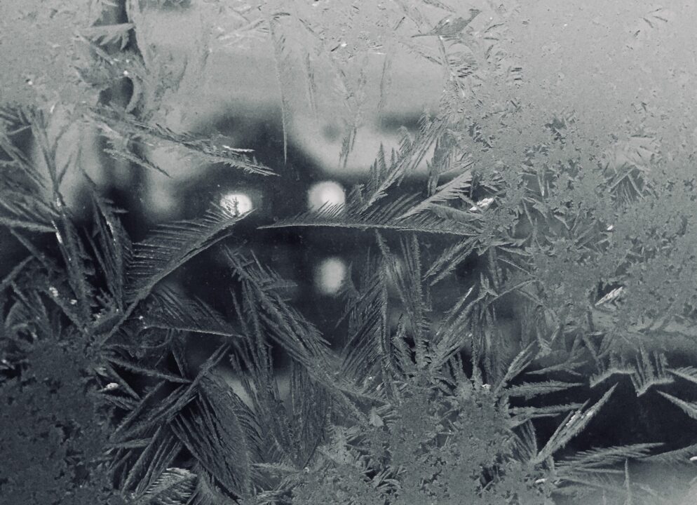 House viewd through frosted window