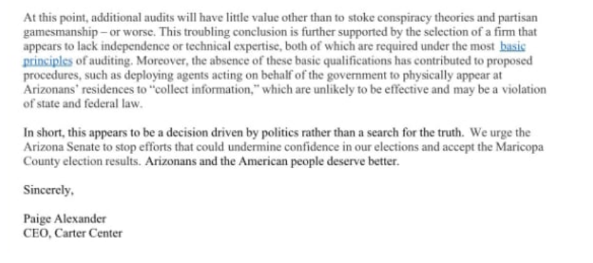Brennan Center Verified Voting Mark Lindeman Letter to Arizona State Senate on Forensic Audit Letter 2