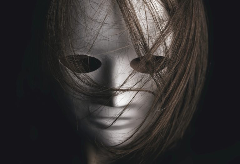 Mask, face, girl, dark