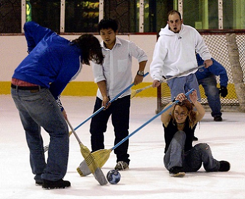 Coed Broomball hockey