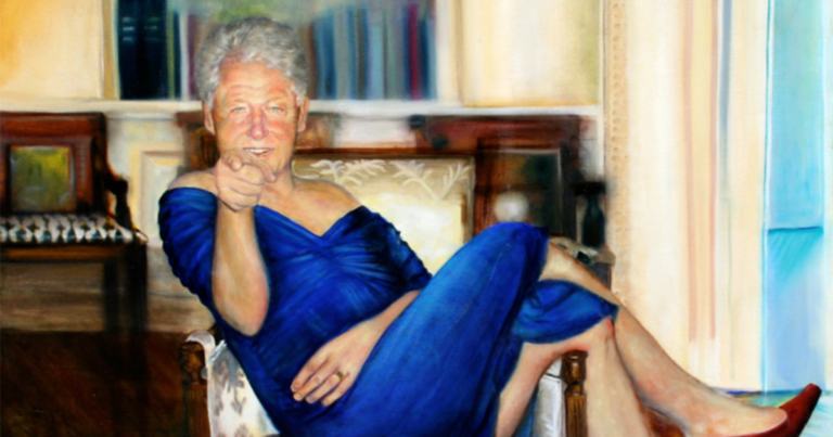 bill clinton blue dress