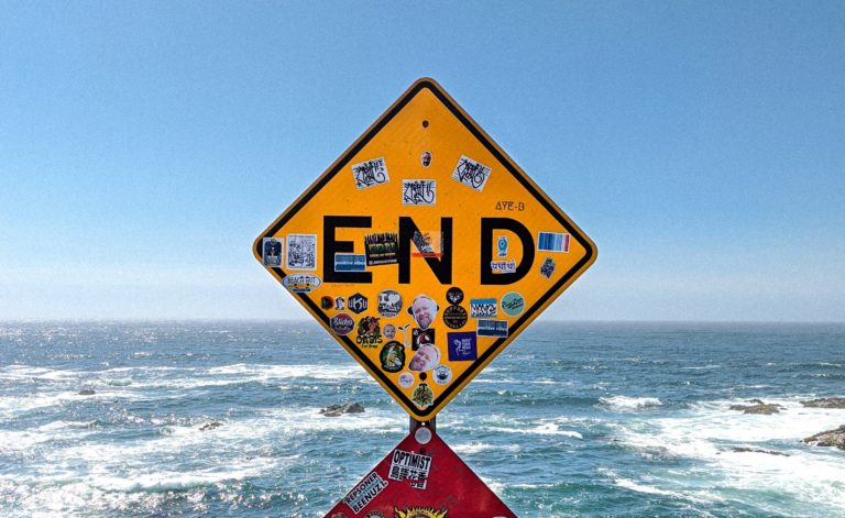 Sign Ocean End California