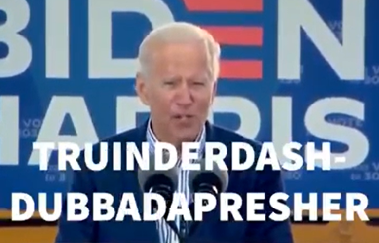 Bidenese video screen grab - Not the Bee