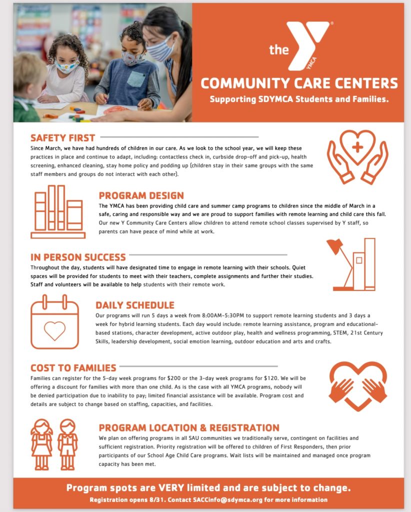 SAU16 - YMCA Child care offering