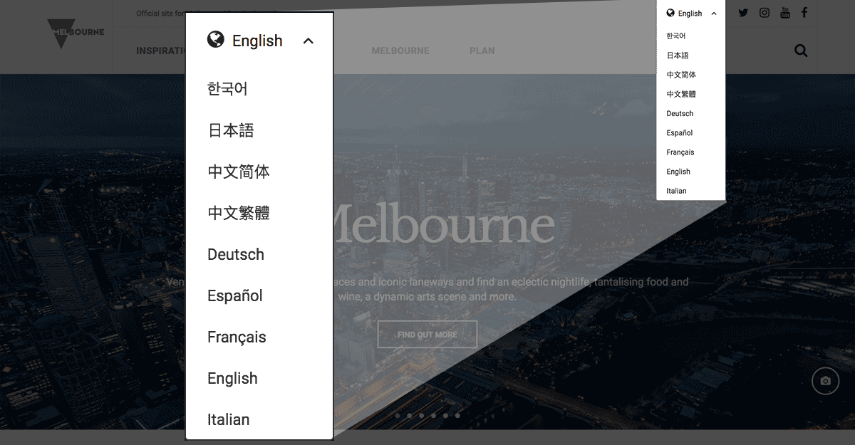 Present content in diff langagues option screen 2