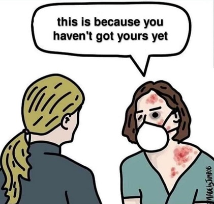 sick vaccinated cartoon blam unvax