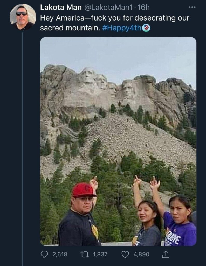 Lakota Man mad about what we did to his sacred mountain