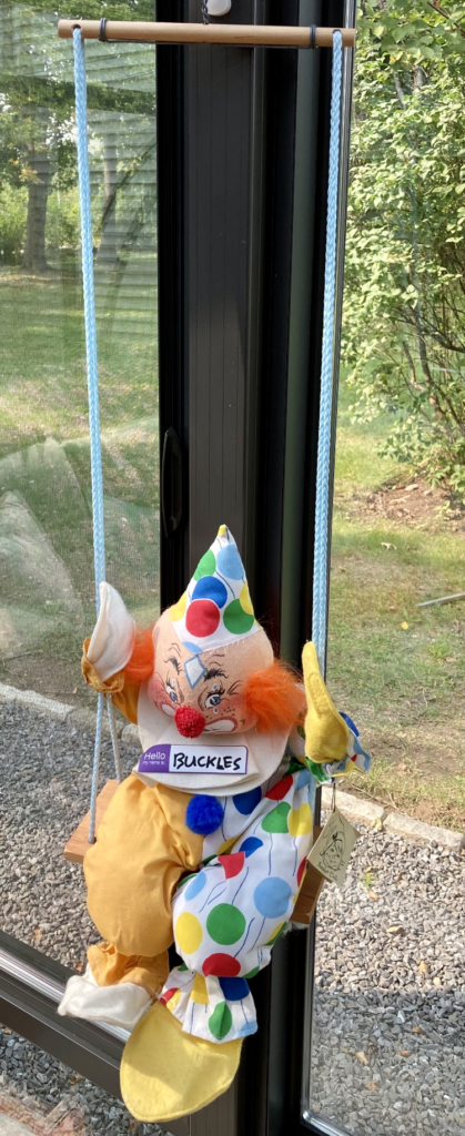 Annalee Clown Doll on Swing