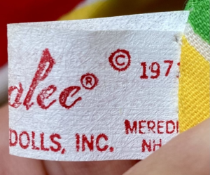 Annalee Clown Doll seam 2 Label