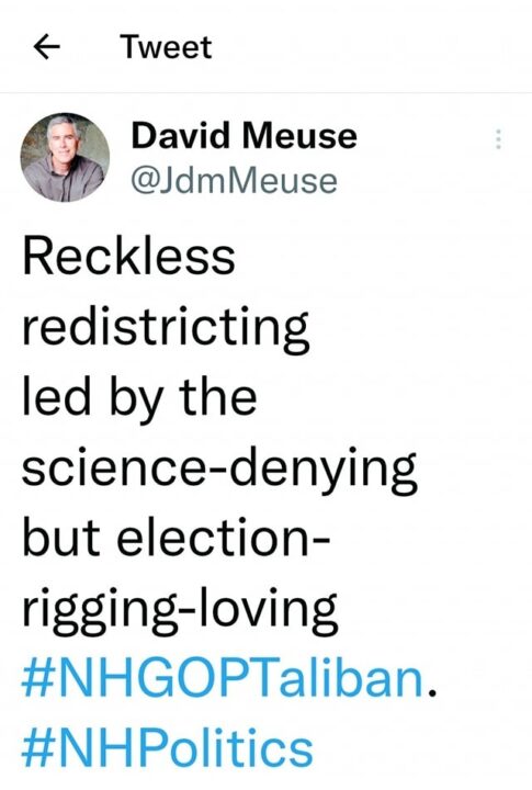 David Meuse deleted Tweet calling NH GOP to be Taliban