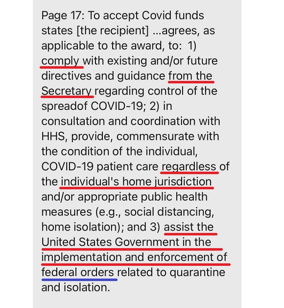 Federal Strings Attached for COVID money