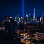 Remembering 9/11 Twin towers monument lights Photo by Matteo Catanese on Unsplash