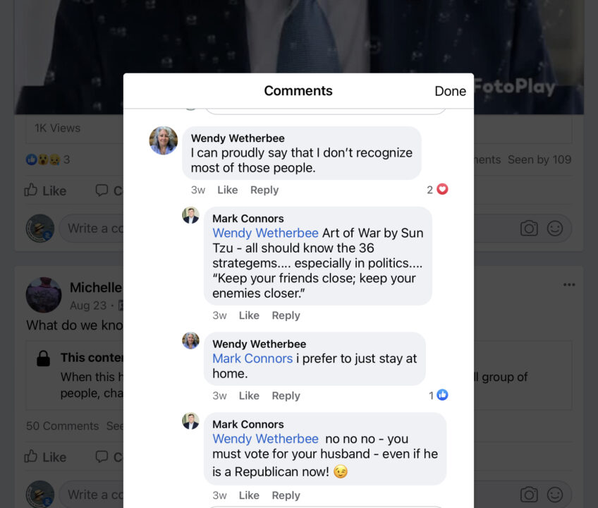 Wendy Wetherbee doesn't want to vote for him if hes a republican 