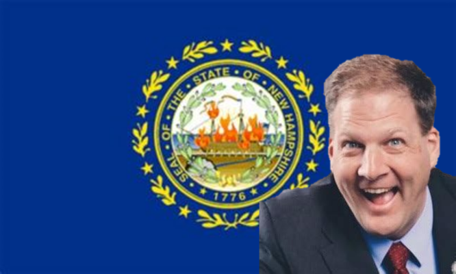 Laughing sununu as NH Flag burns