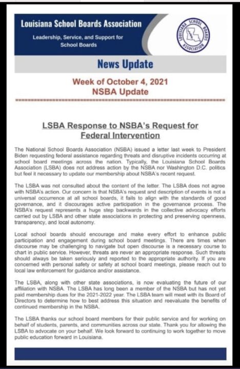 Louisiana School Boards Association news update