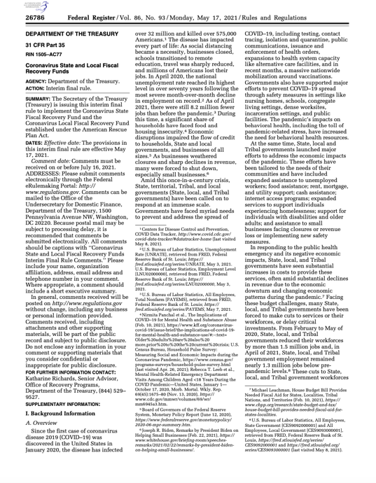 Federal Register Coronairus State and Local Fiscal Recovery Funds