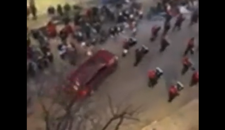 Red SUV about to plow into parade goers in Wisconsin