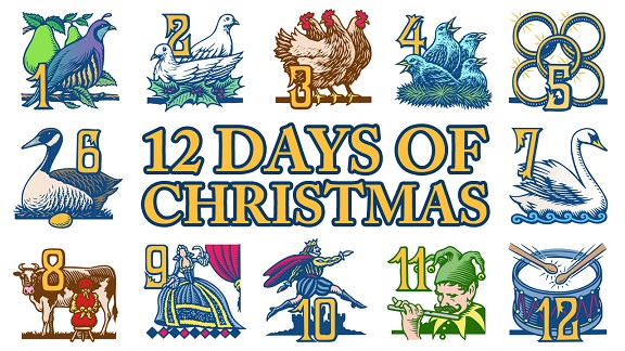 12 Days of Christmas Clipart Library