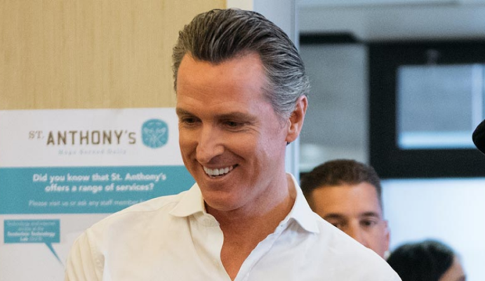 Gov Gavin Newsom Looking down on you