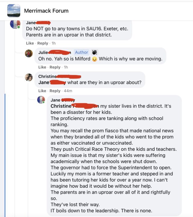 Merrimack Forum - Do not go to SAU 16