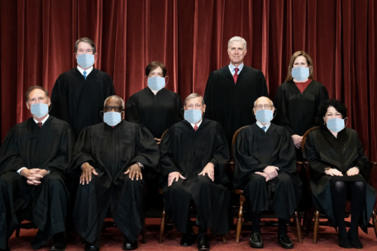 SCOTUS masked except Gorsuch - Blue State Conservative