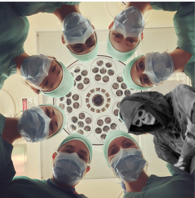 Hospital staff plus the reaper