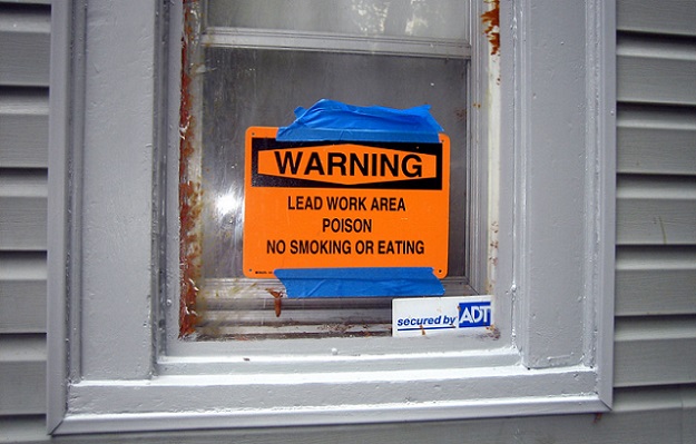 window, living room picture window - 99 - replacement - lead paint warning sign - IMG_3111 - (20110627) by Claire CJS is licensed under6322411439_9cfeb105ce_b