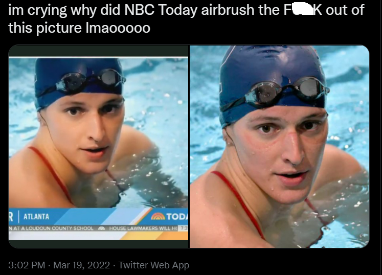 NBC softens pics of lia thomas