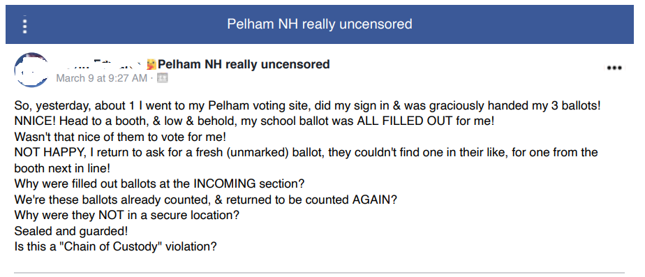 Pelhma School ballot already filled out