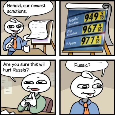 Cartooon gas prices sanctions russia