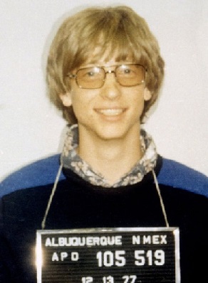 Bill Gates Mug Shot - running red light suspended license