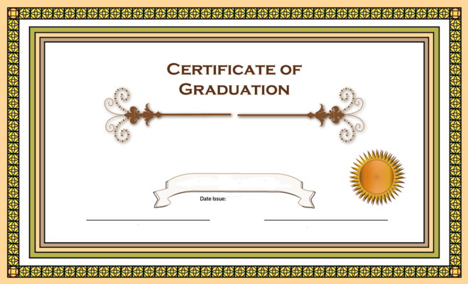 Generic blank certificate of graduation Image by Debi Brady from Pixabay