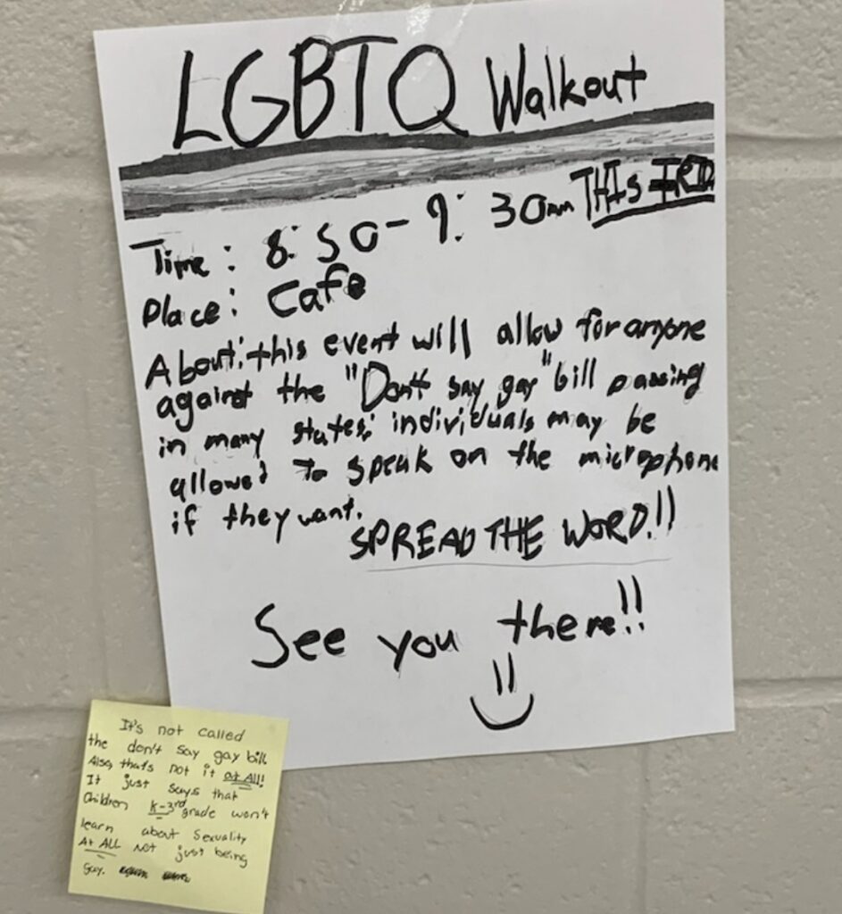 West Running Brook Derry LGBT Walkout flyer
