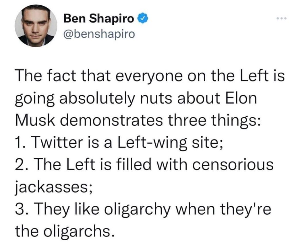 Twitter Ben Shapiro Left Wing jackasses
