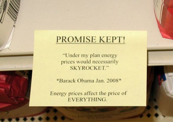 Gas-pump-Post-It-store-shelf Promise kept