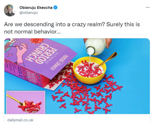 Tweet Screen Grab Period Crunch utereus cereal