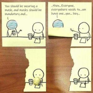 Post it masks should be mandated