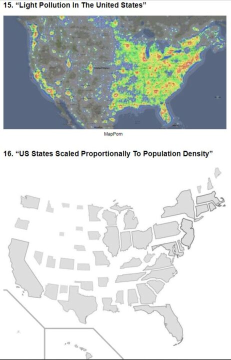 Light Pollution vs population density Pleated Jeans Reddit/maporn