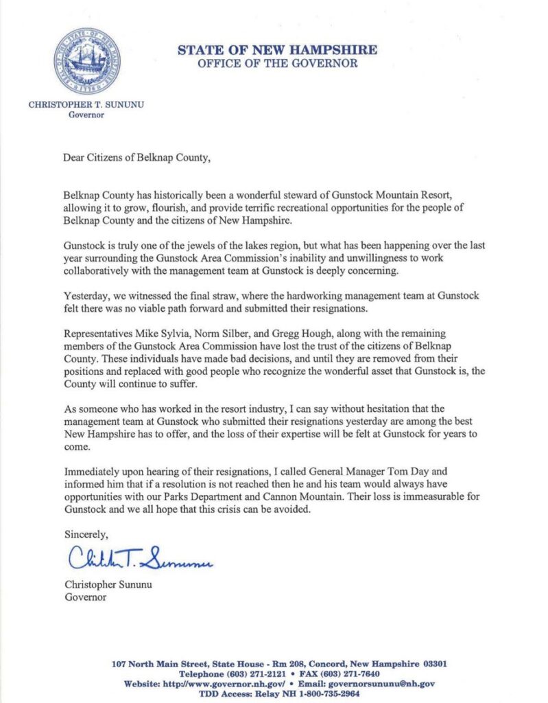 NH Gov Sununu on GAC and GMR