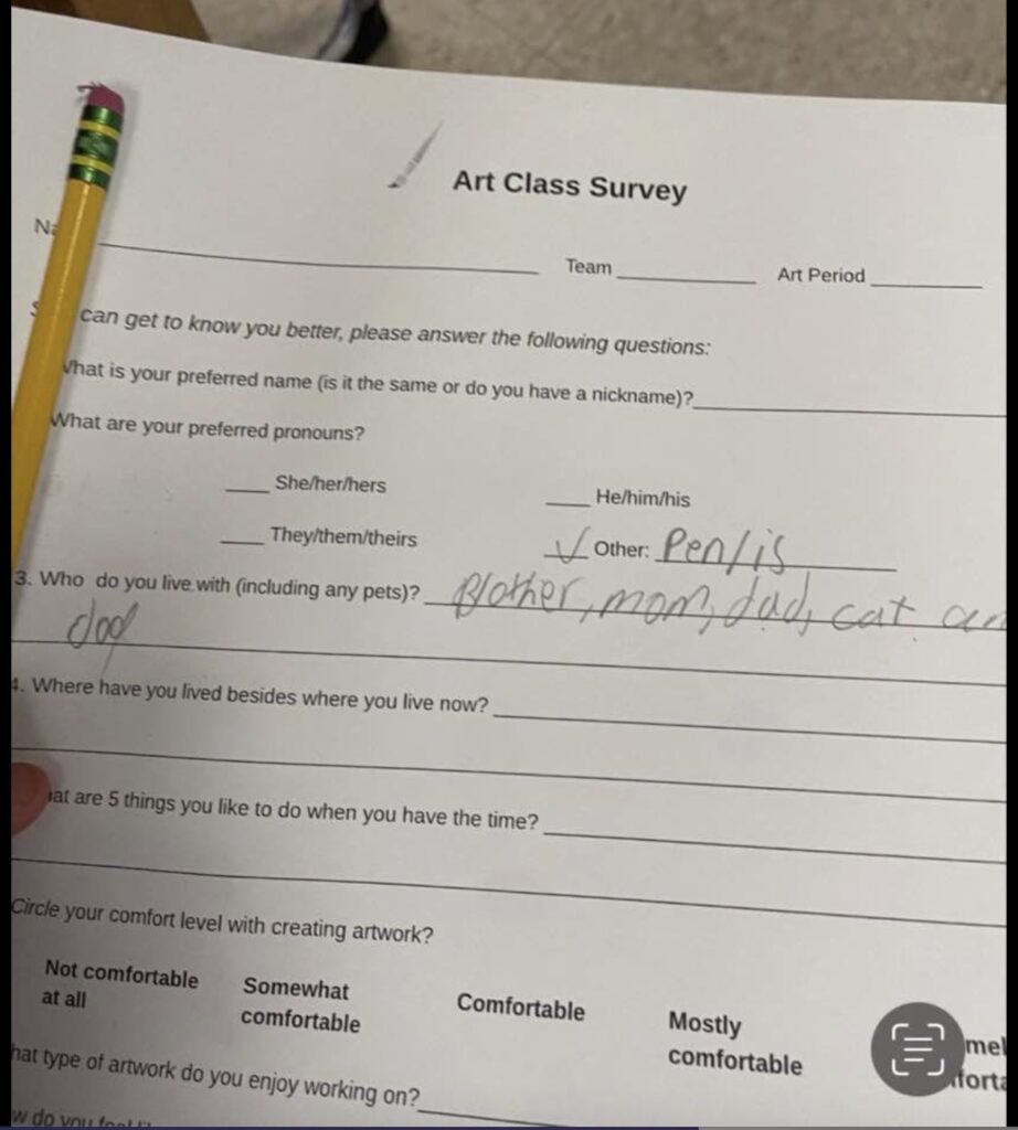 Art Class Survery Genders