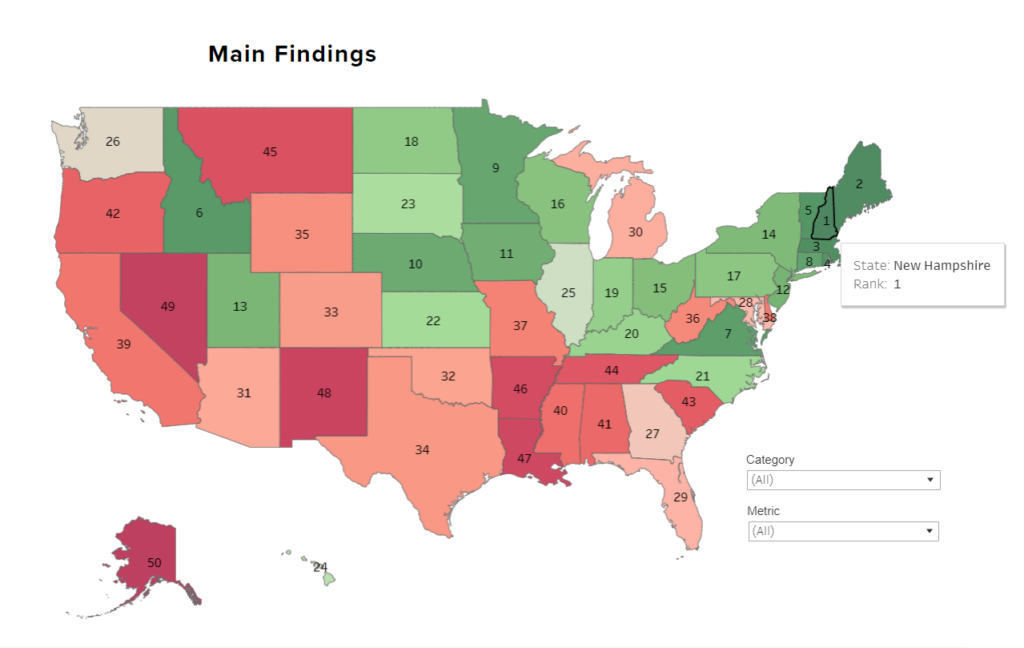 Top Data Safest states map