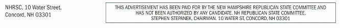 NH GOP Bulk Mailer address Campaign Payment disclaimer