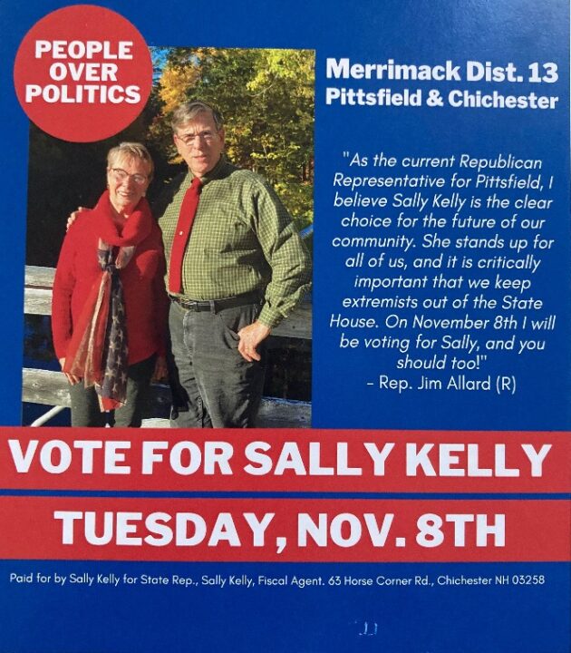 Republican RINO Jim Allard endorsed Democrat Sally Kelly Merimack 13 Chichester Pittsfield