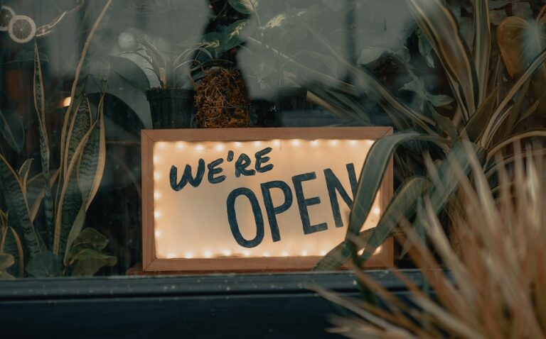 We're open sign