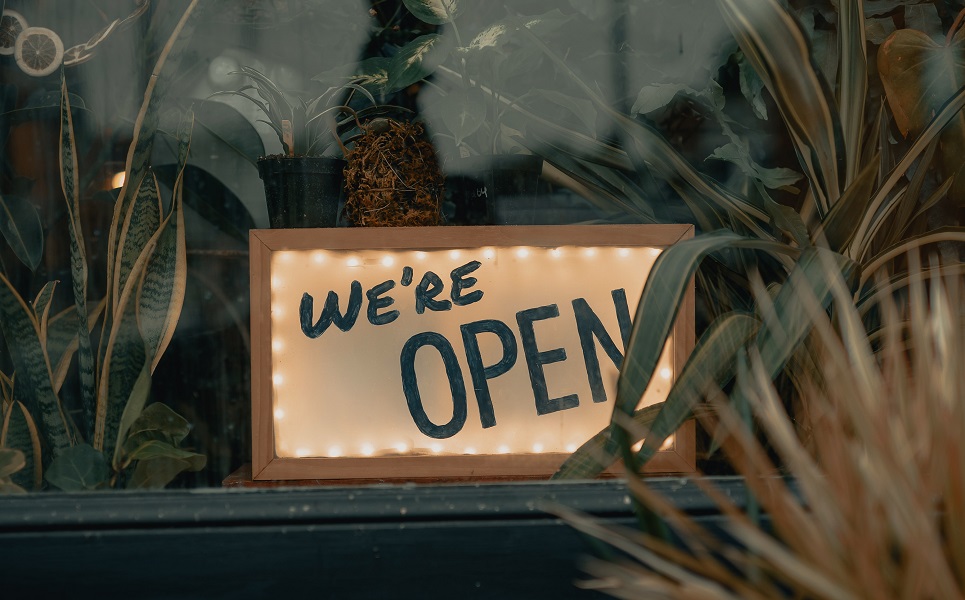 We're open sign