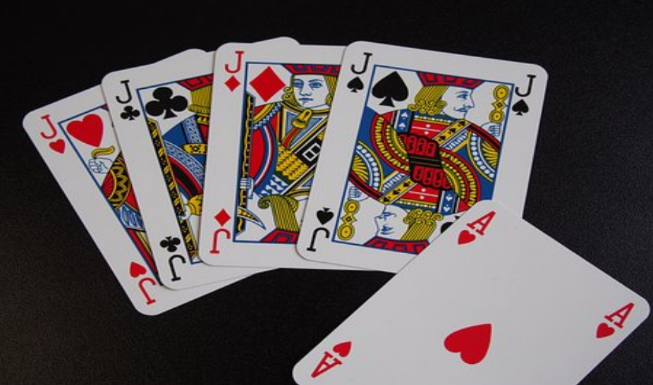 playing cards four jacks poker